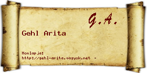 Gehl Arita névjegykártya